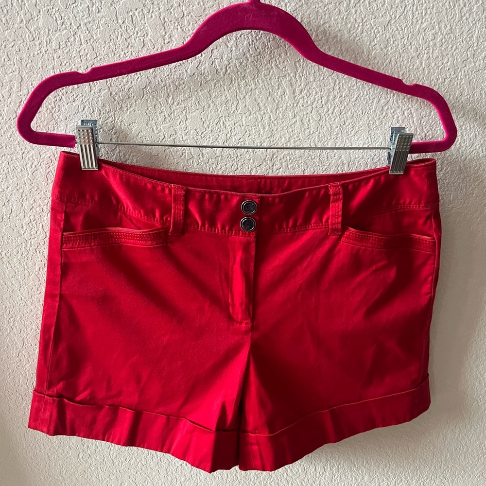 Red High Waisted White House Black Market Shorts